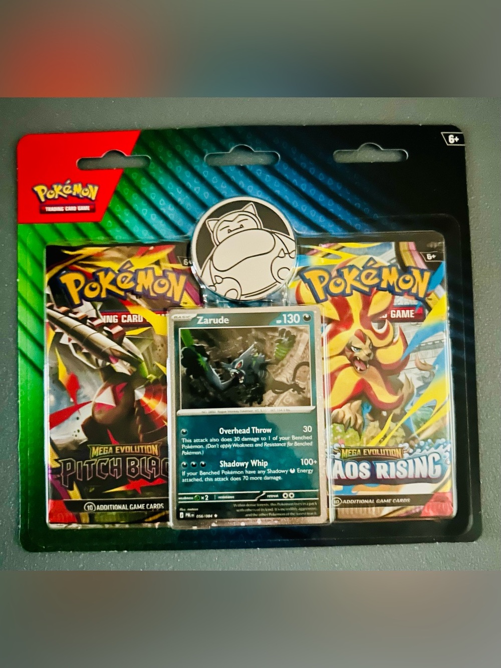 SEALED, Pokémon Card Game Blister Pack with Zarude Promo Card - Black/Green
